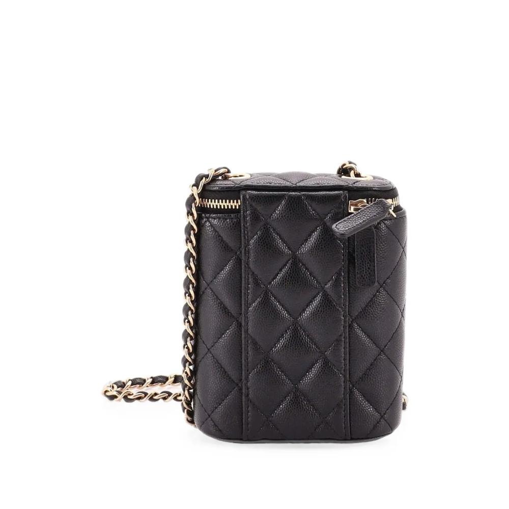 Маленькая сумка на плечо Vertical Classic Vanity Case with Chain Quilted Caviar 2