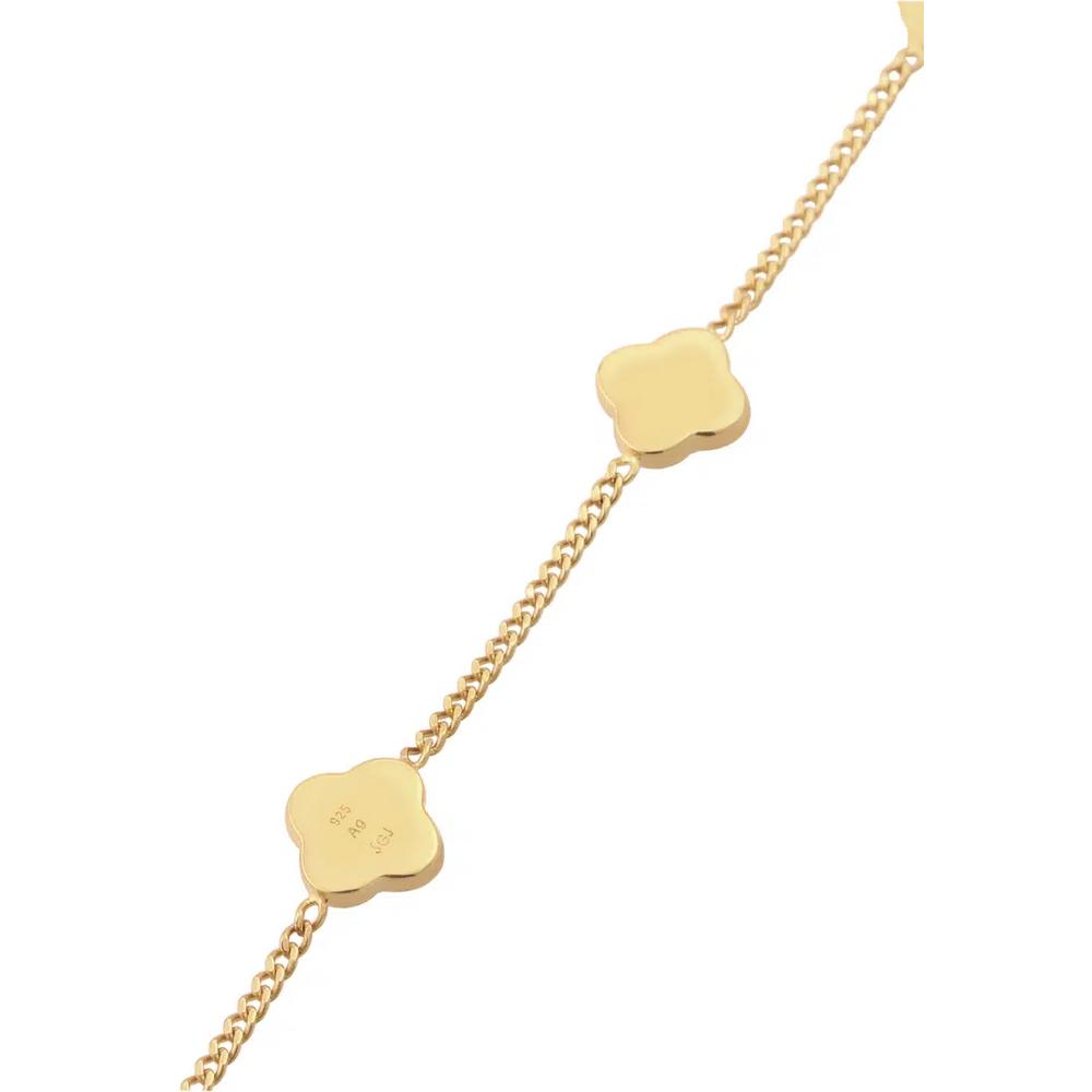 Браслет Green Enamel Cloverleaf – Серебро с позолотой 6