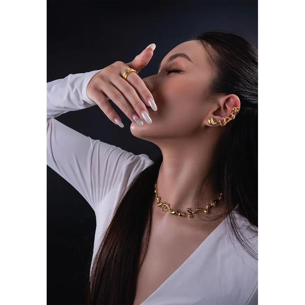 Соленый пари Много-камней кольцо (покрытие 18K золотом) 5