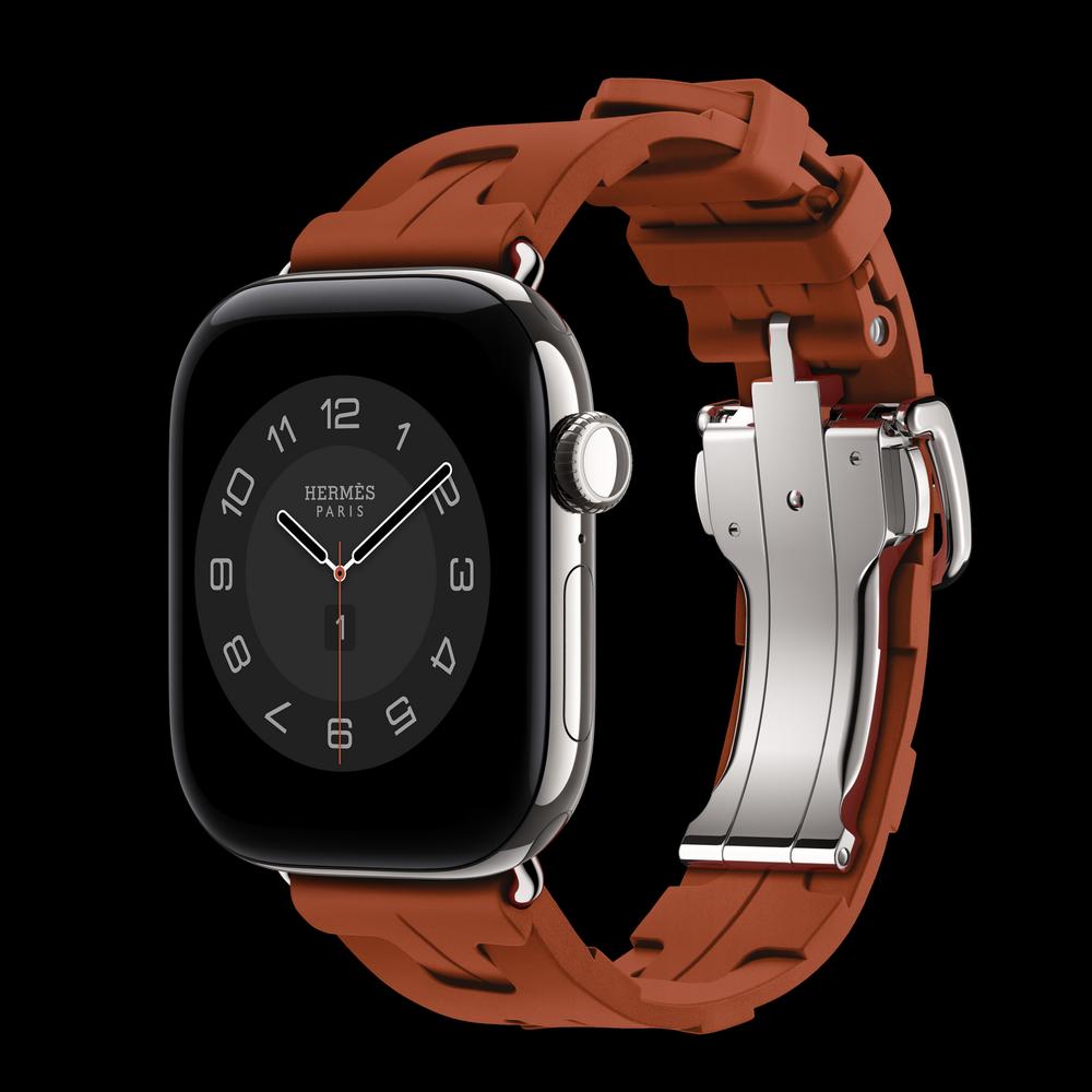 Apple Watch Hermès Series 12 42 мм, GPS + Cellular, титан, Silver, ремешок Cuivre Kilim Single Tour 1