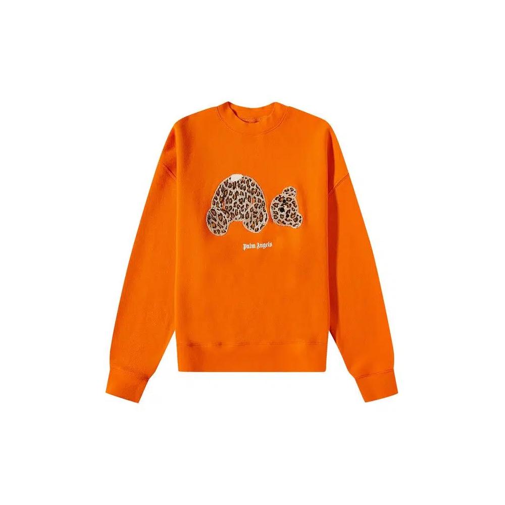 Круглые воротники Palm Angels PA Leopard Bear Crewneck «Orange/Brown» 1