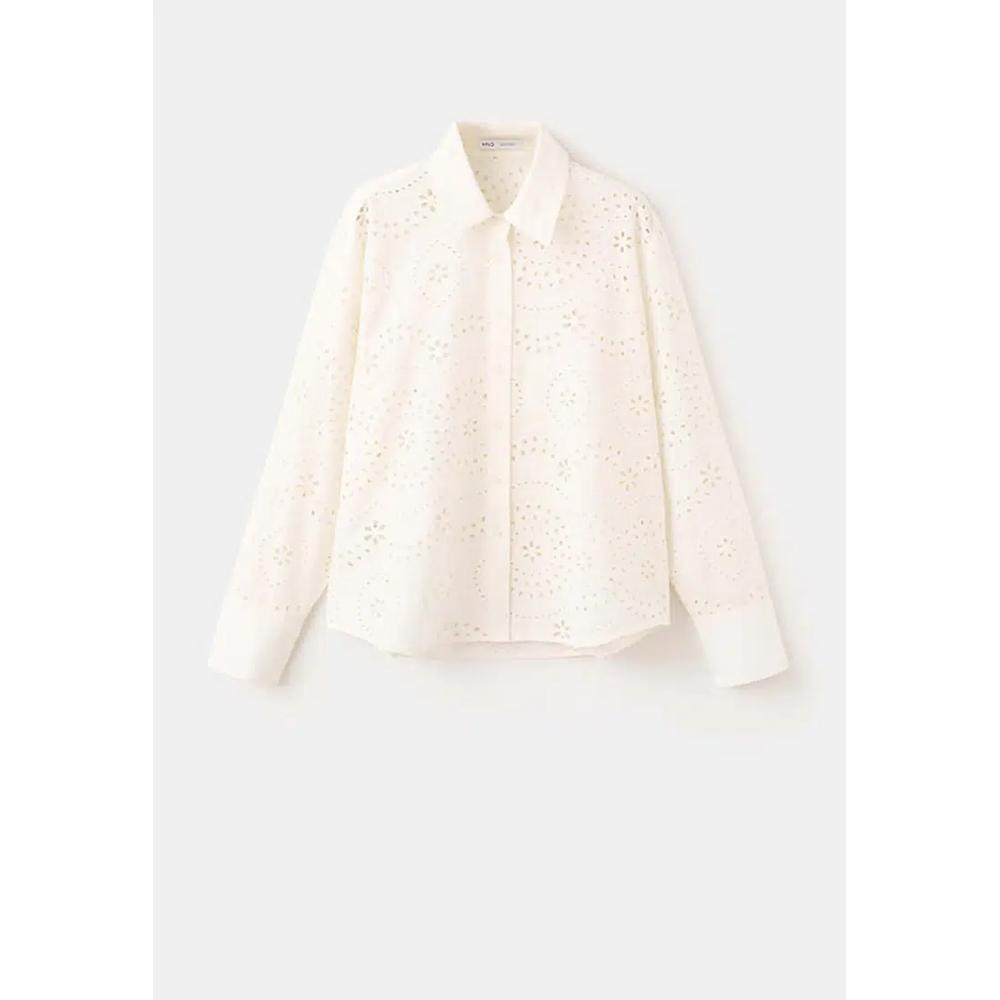 Хлопковая рубашка с вышивкой Broderie Anglaise 6