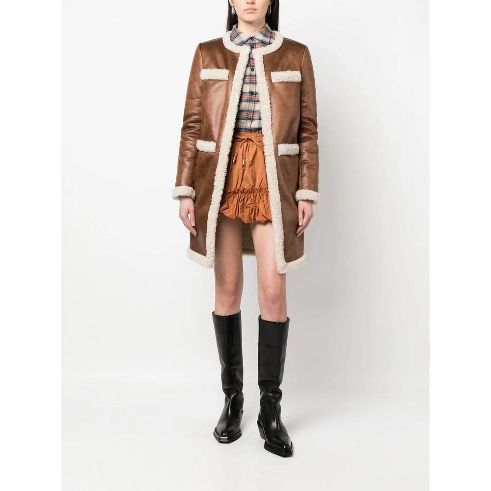 faux-shearling collarless coat 2