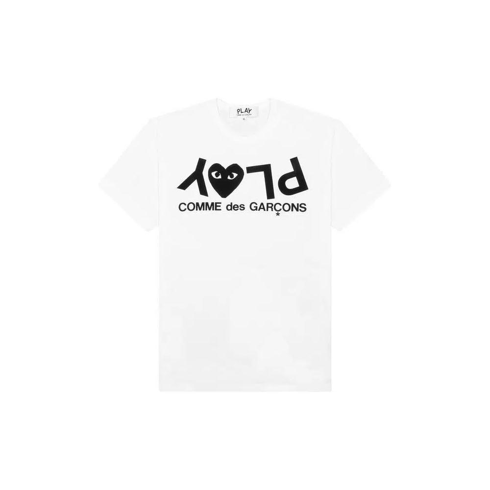 Футболки Comme des Garçons PLAY Футболка с перевернутым текстом 'Белый' 1