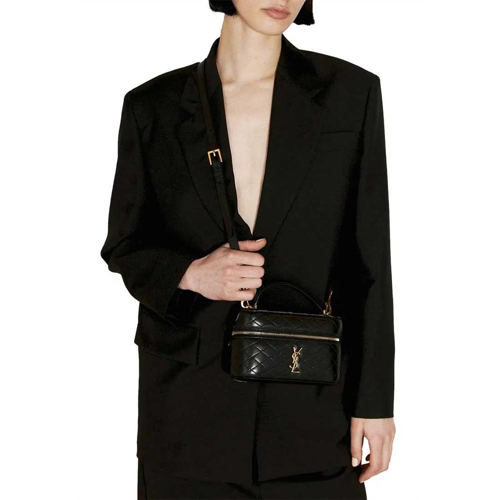 YSL Gaby Vanity Bag из ягнячьей кожи, черный 7667311EL07 7