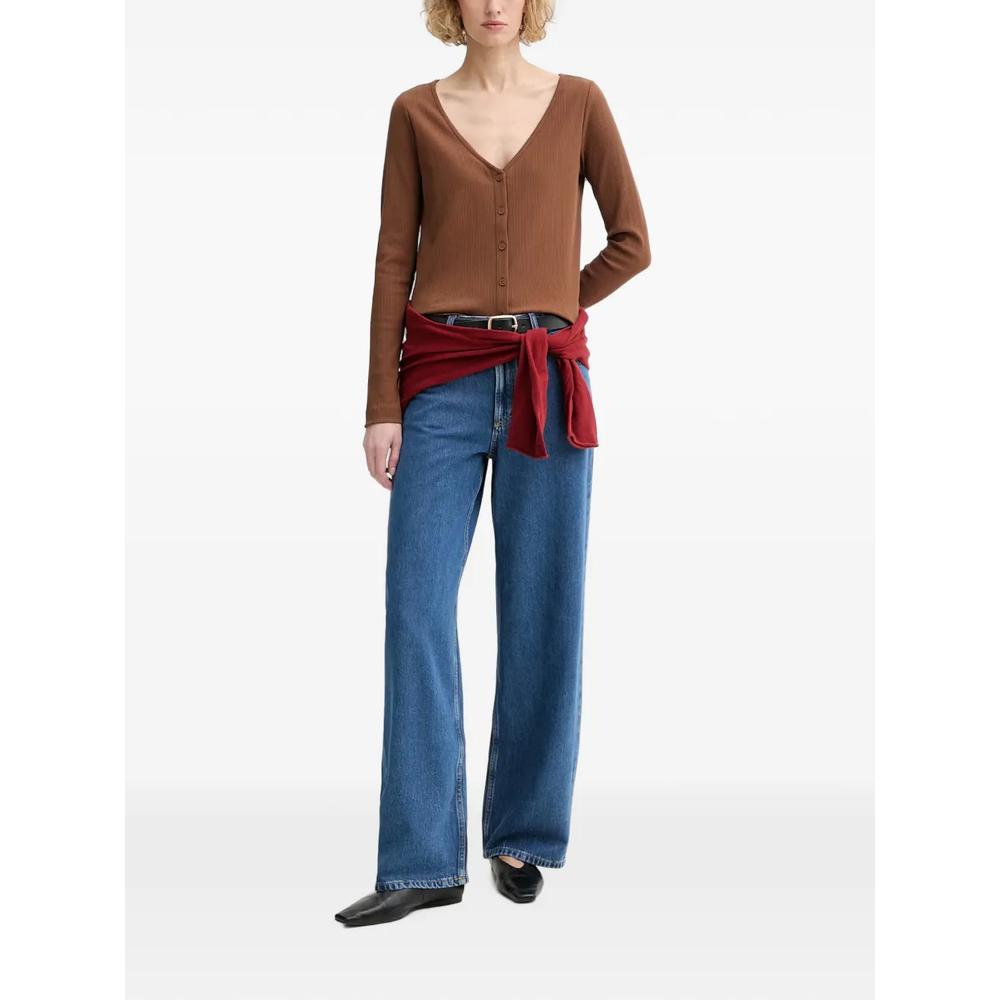 ribbed-knit V-neck cardigan 2