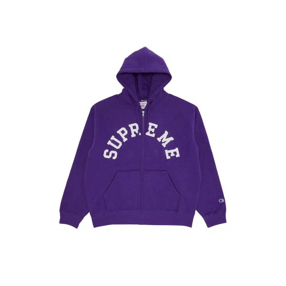 Худи Supreme x Champion на молнии с капюшоном 'Purple' 1