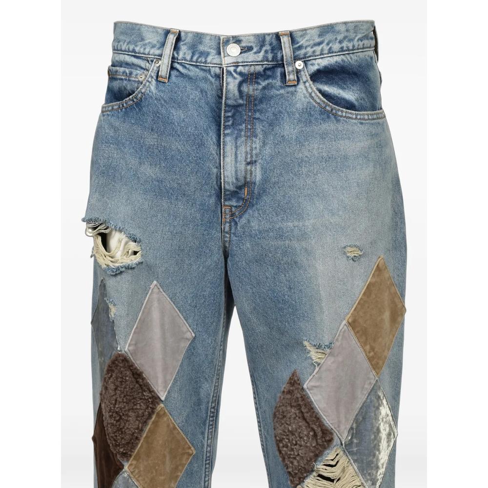 Mb Diamond argyle-patchwork distressed jeans 4