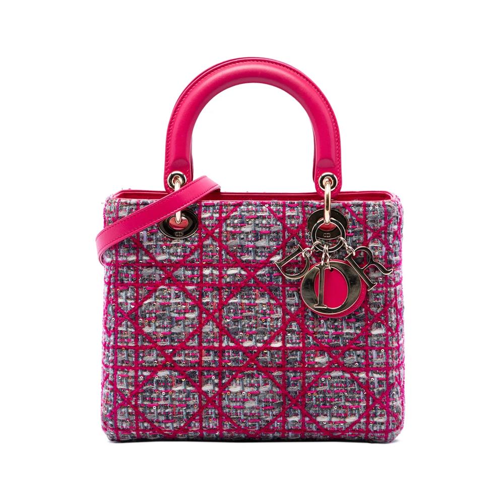 Твидовая сумка-сэтчел Macrocannage Lady Dior среднего размера (2012 год) 1