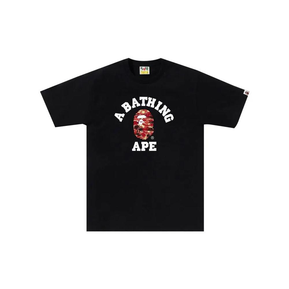 Топы BAPE Palm Tree Camo College Tee 'Black/Red' 1