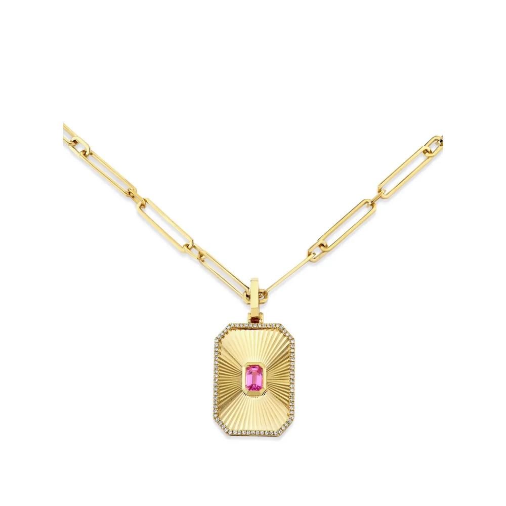 Колье Deco Pendant из желтого золота с сапфирами 2