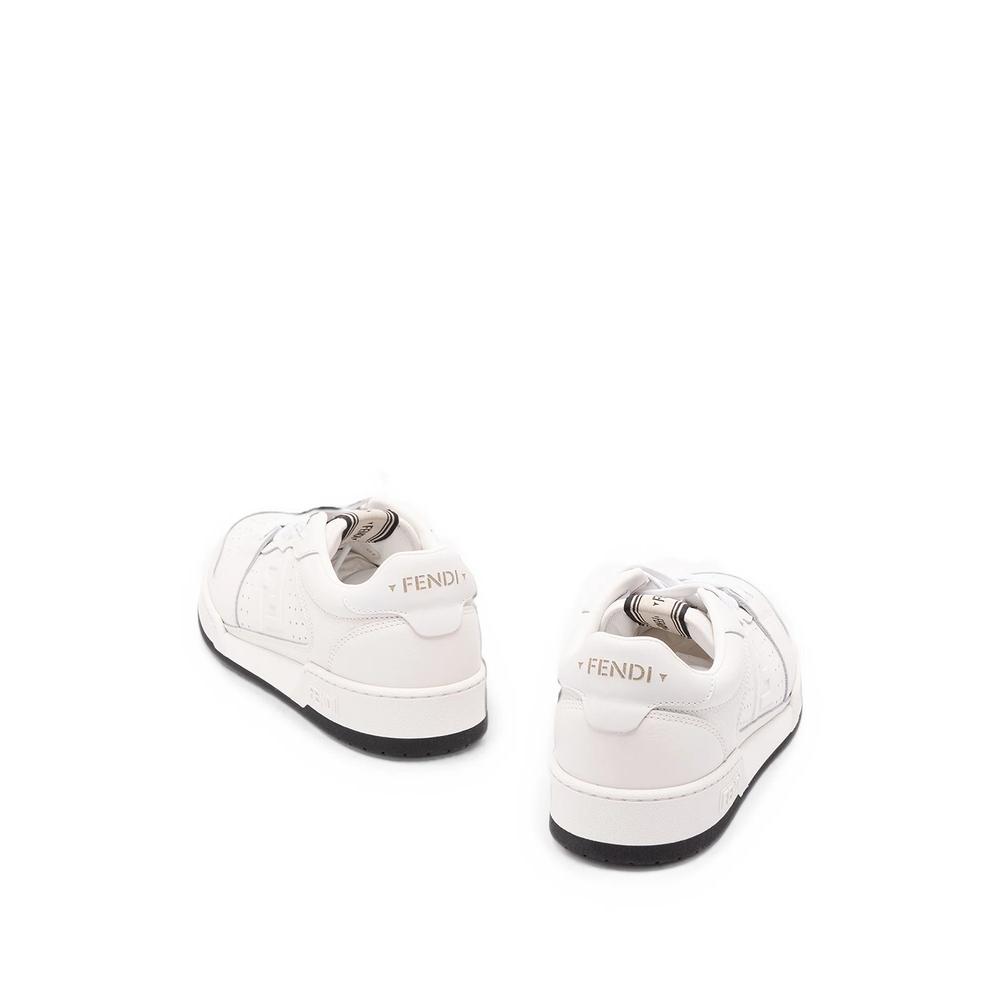 logo-embossed perforated leather sneakers 2