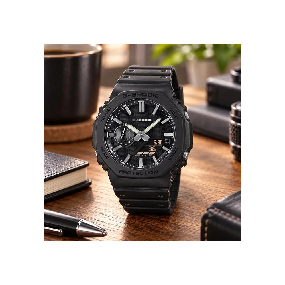 GA-2100LXB-1A Мужские аналогово-цифровые часы, черный ремешок из смолы 5
