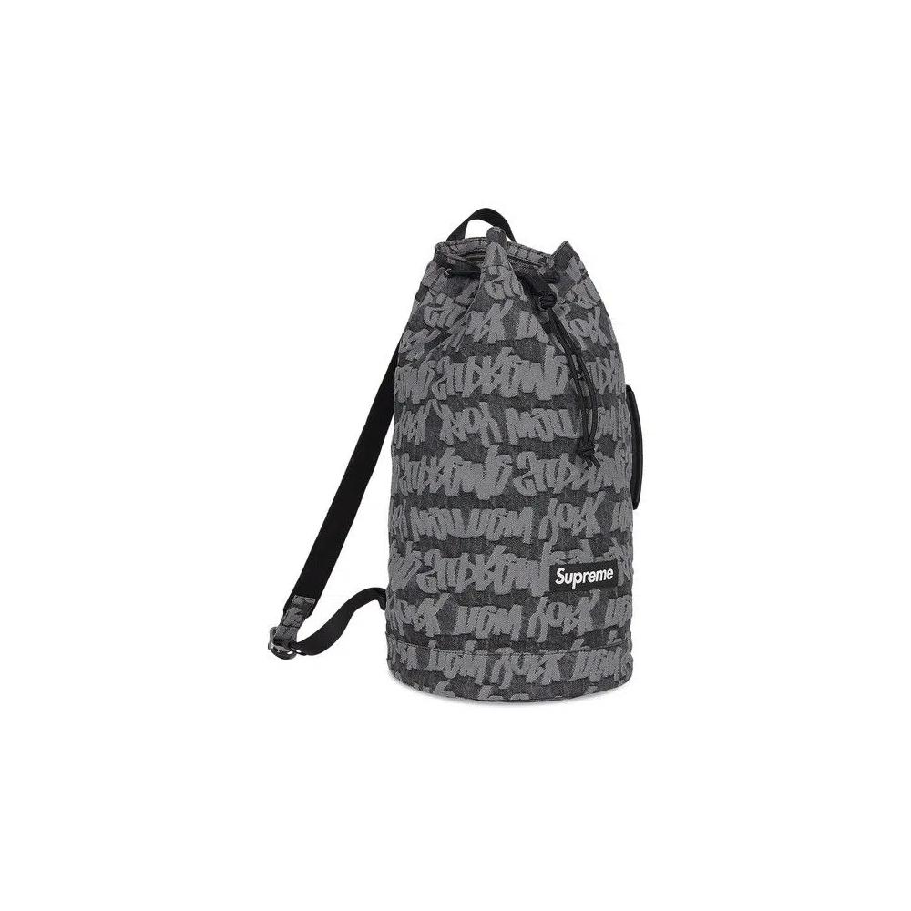 Рюкзаки Supreme Fat Tip Jacquard Denim Backpack 'Black' 3