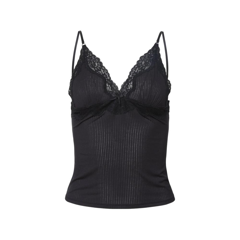 lace-trim ribbed top 1