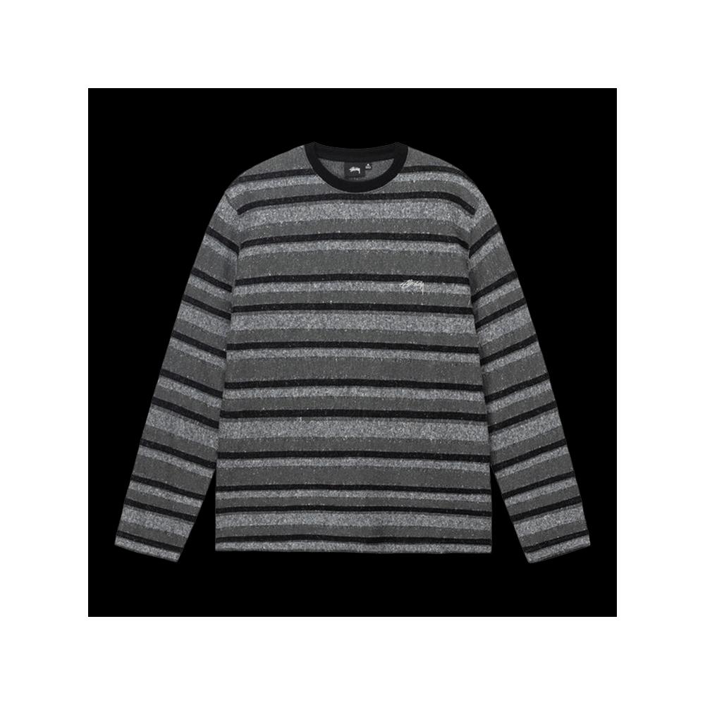 Футболки Stussy Baja Stripe Long-Sleeve Crew 'Black' 1