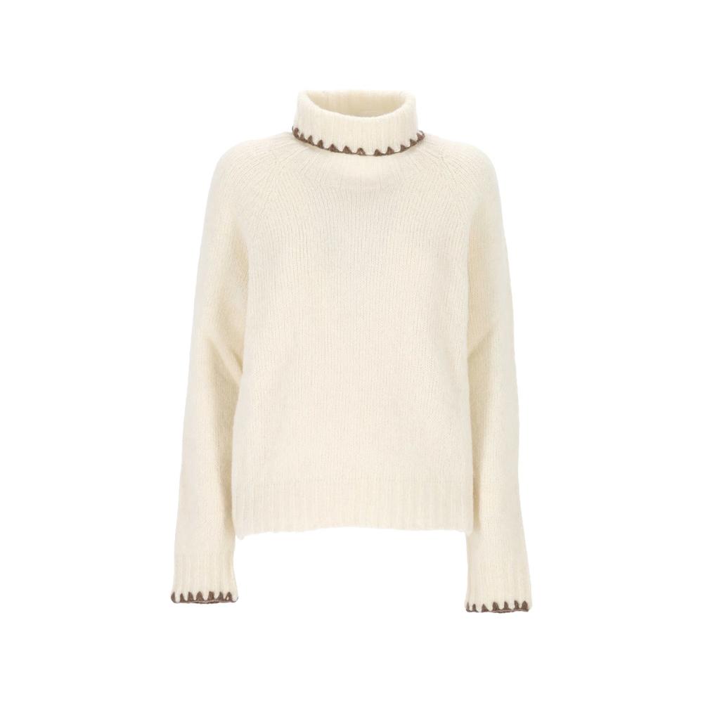crochet-trim roll-neck sweater 1