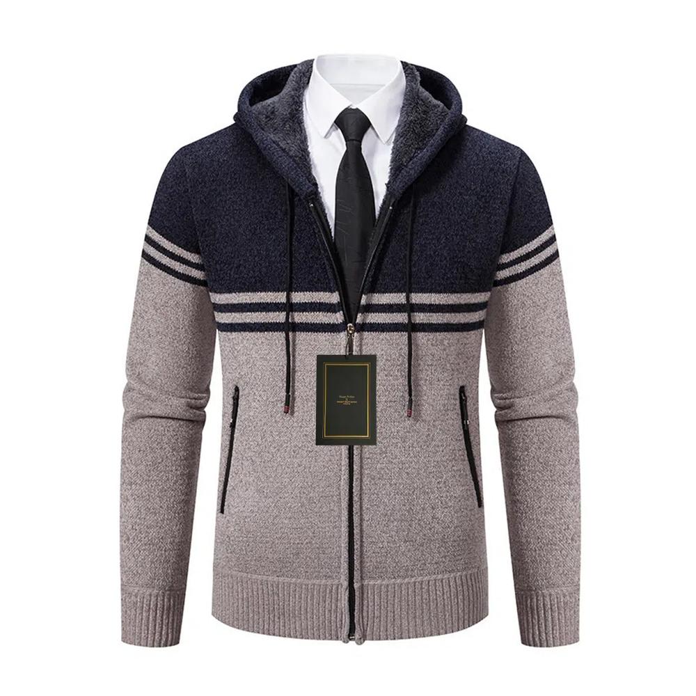 Вязаная куртка с капюшоном Color Block HZYX228-6959 1