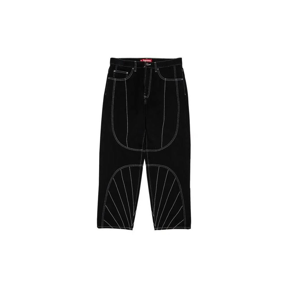 Брюки Supreme Radial Embroidered Loose Fit Jean 'Black' 1