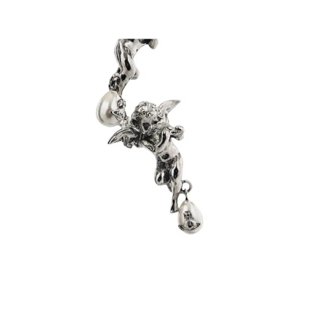 Серьги Vivienne Westwood Putti 'Платина/Кремово-розовый Жемчуг' 2