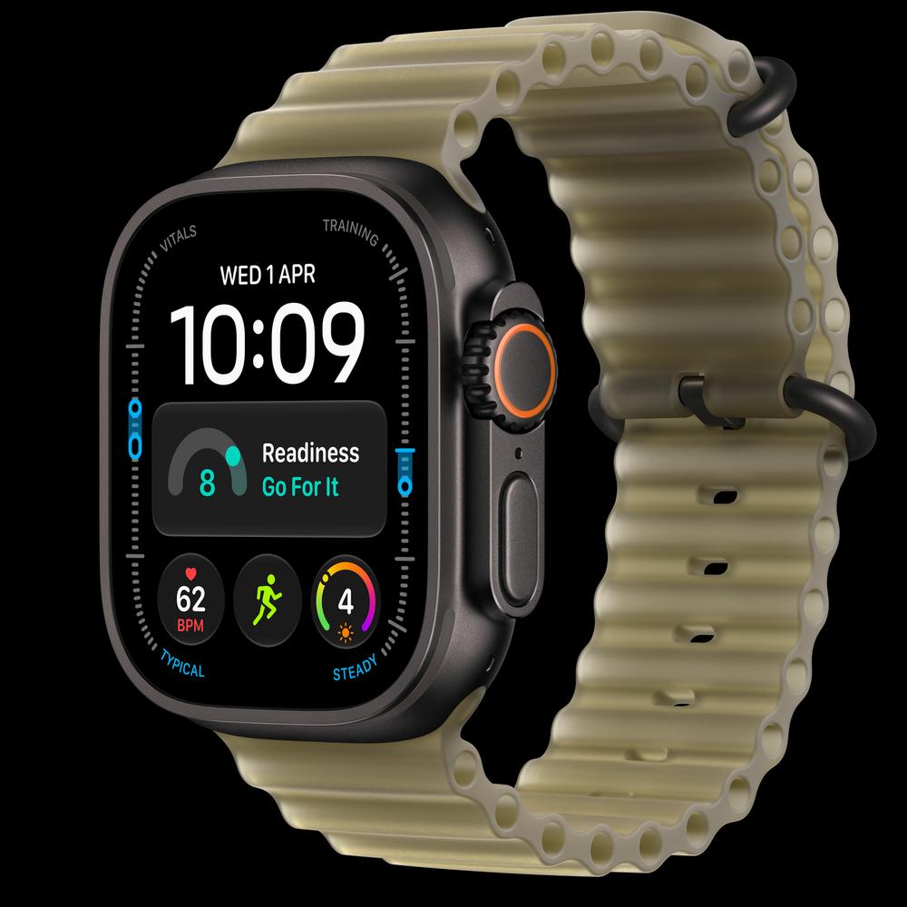 Apple Watch Ultra 4 49 мм, GPS + Cellular, титан, Black, ремешок Translucent Kelp Ocean Band 1