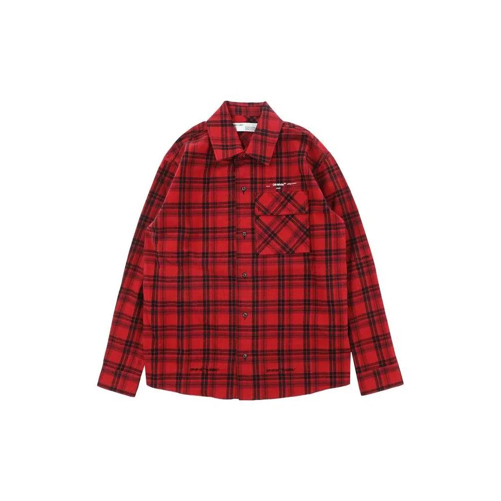 Фланелевые рубашки Off-White Flannel Check Shirt 'Red' 1