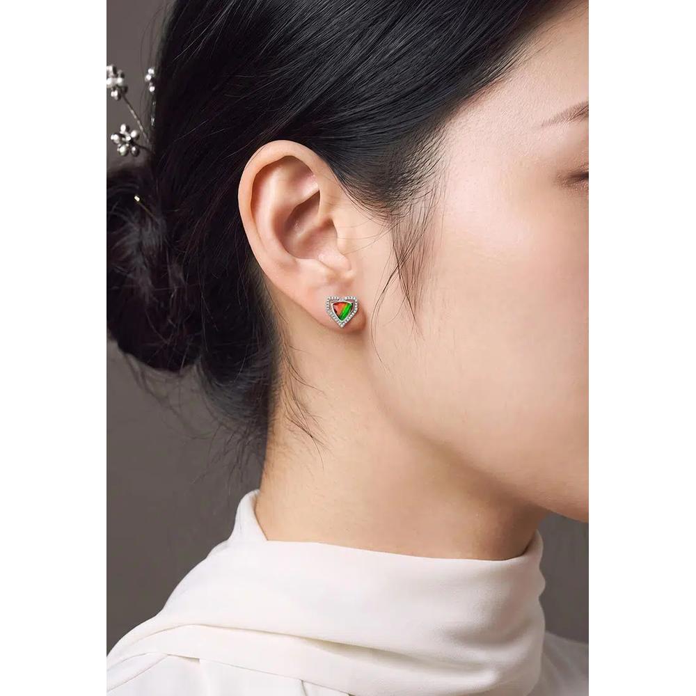 KAIMIRRA AMOUR FLEUR AMMOLITE Серебряные серьги-гвоздики 050 3