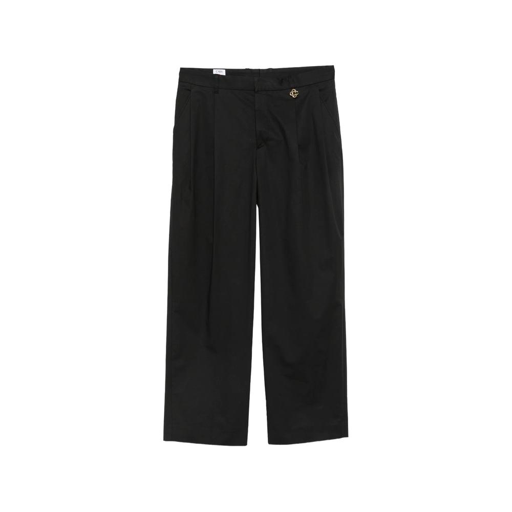 logo-plaque pleated trousers 1