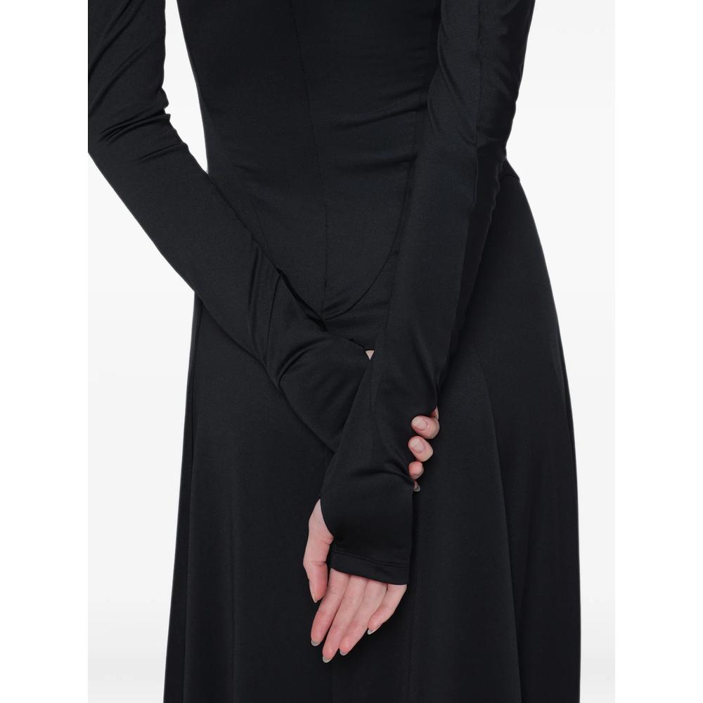 asymmetric long-sleeve midi dress 4