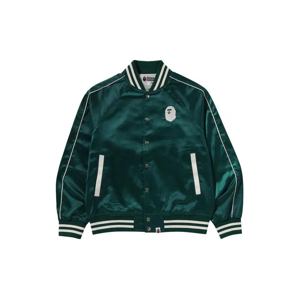 Варсити-куртки BAPE A Bathing Ape Nylon Varsity Jacket 'Зеленый' 1
