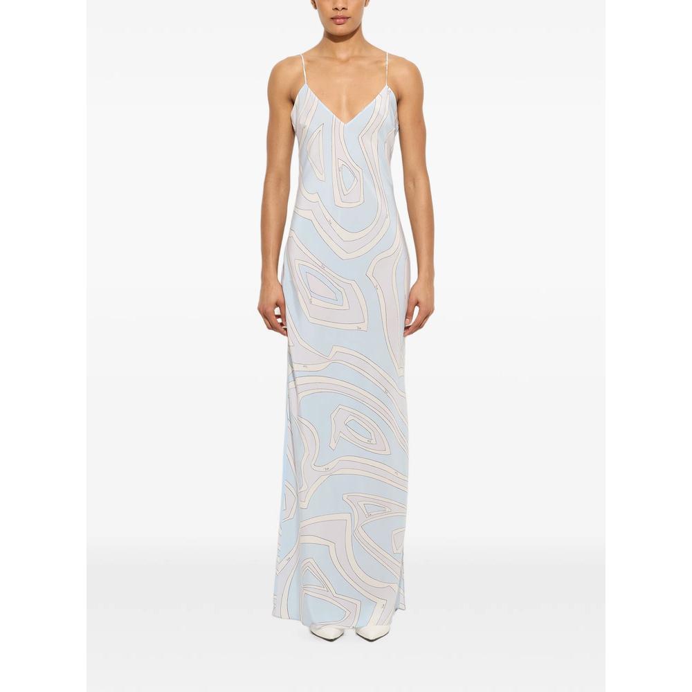 Labirinto-print crêpe de chine dress 2