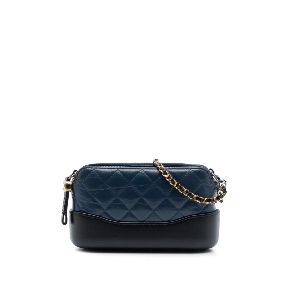 Сумка через плечо Bicolor Aged Calfskin Gabrielle Double Zip Clutch with Chain (2018 год) 1