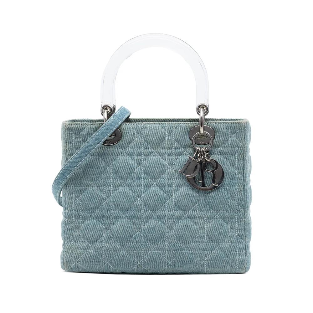 Сумка-сэтчел Cannage Acrylic Handles Lady Dior среднего размера (1999 год) 1