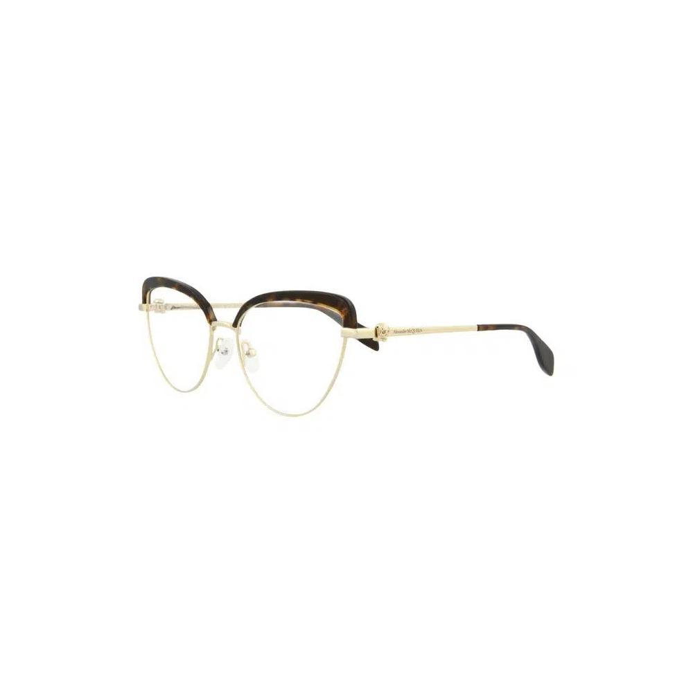 Очки Alexander McQueen Cat Eye-Frame Metal Optical Frames 'Gold Transparent' 2