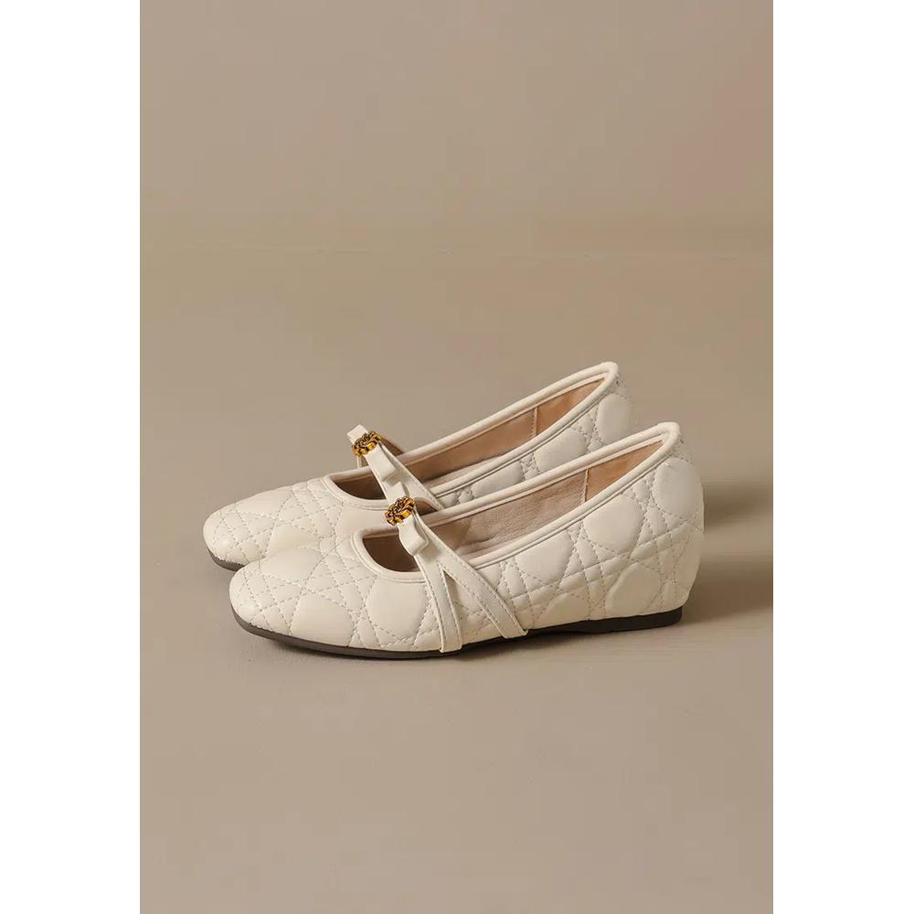 Туфли Mary Jane с квилтингом и бантом Camellia Bow WW632-25 2