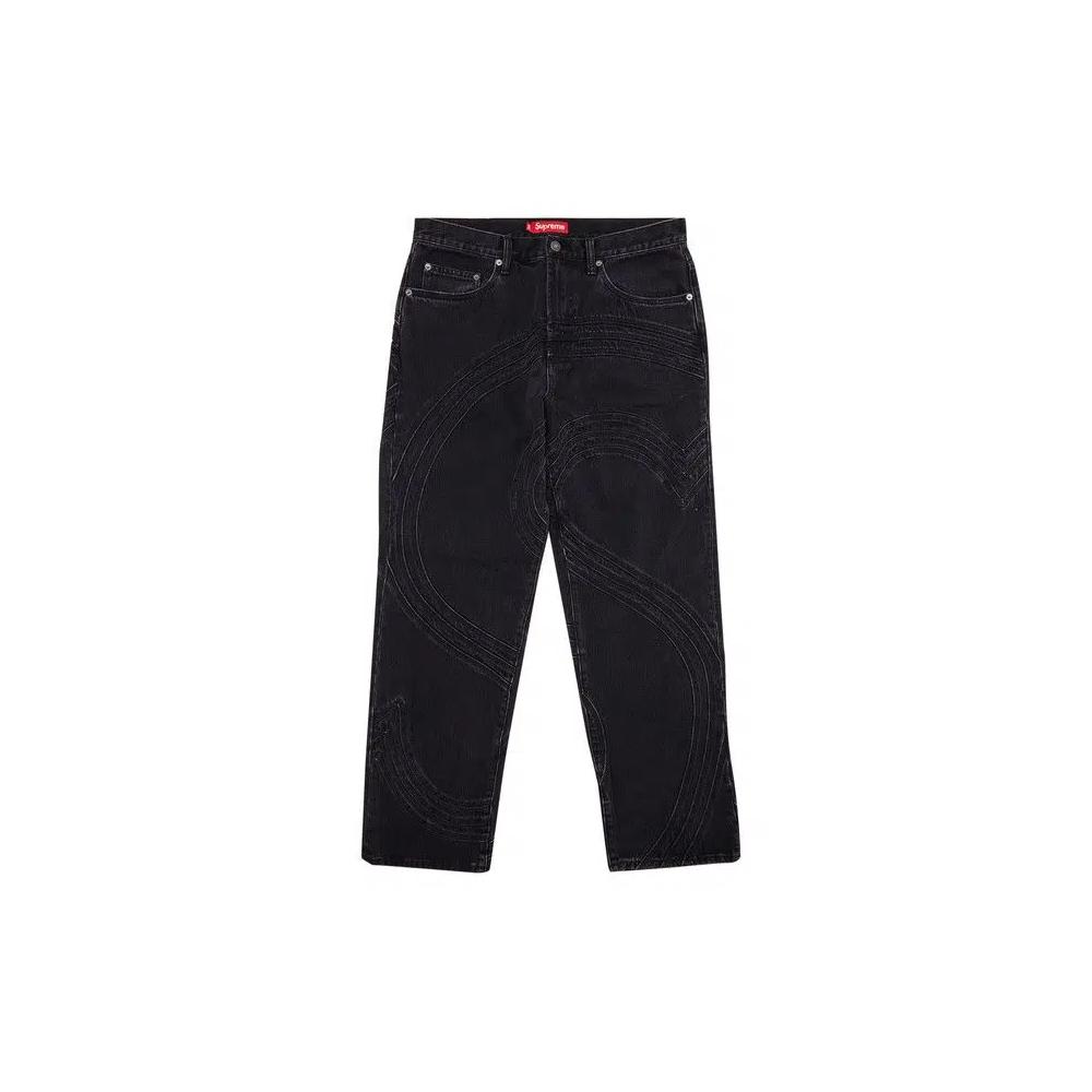 Джинсы Supreme S Logo Loose Fit Jean «Washed Black» 1