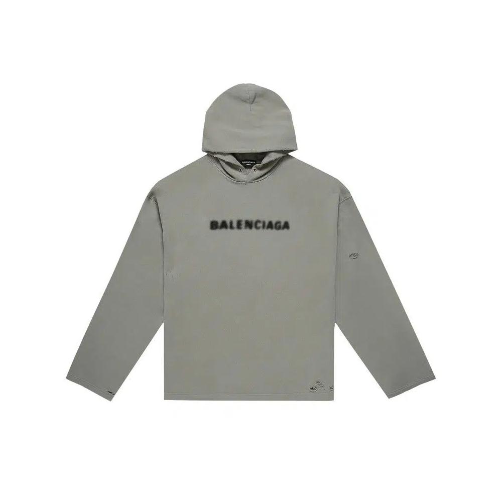 Худи Balenciaga Blurry Logo Hoodie «Steel Grey/Black» 1