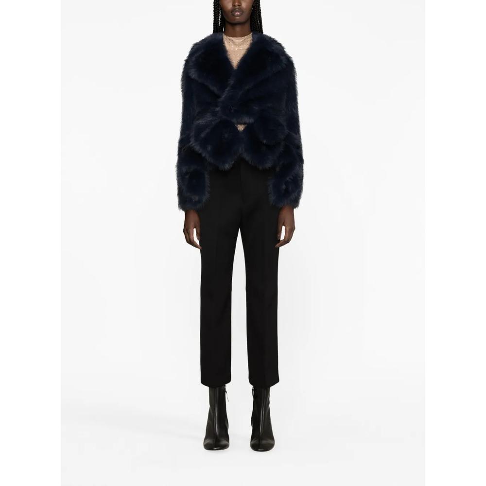 buckled pleated flared wool trousers 2