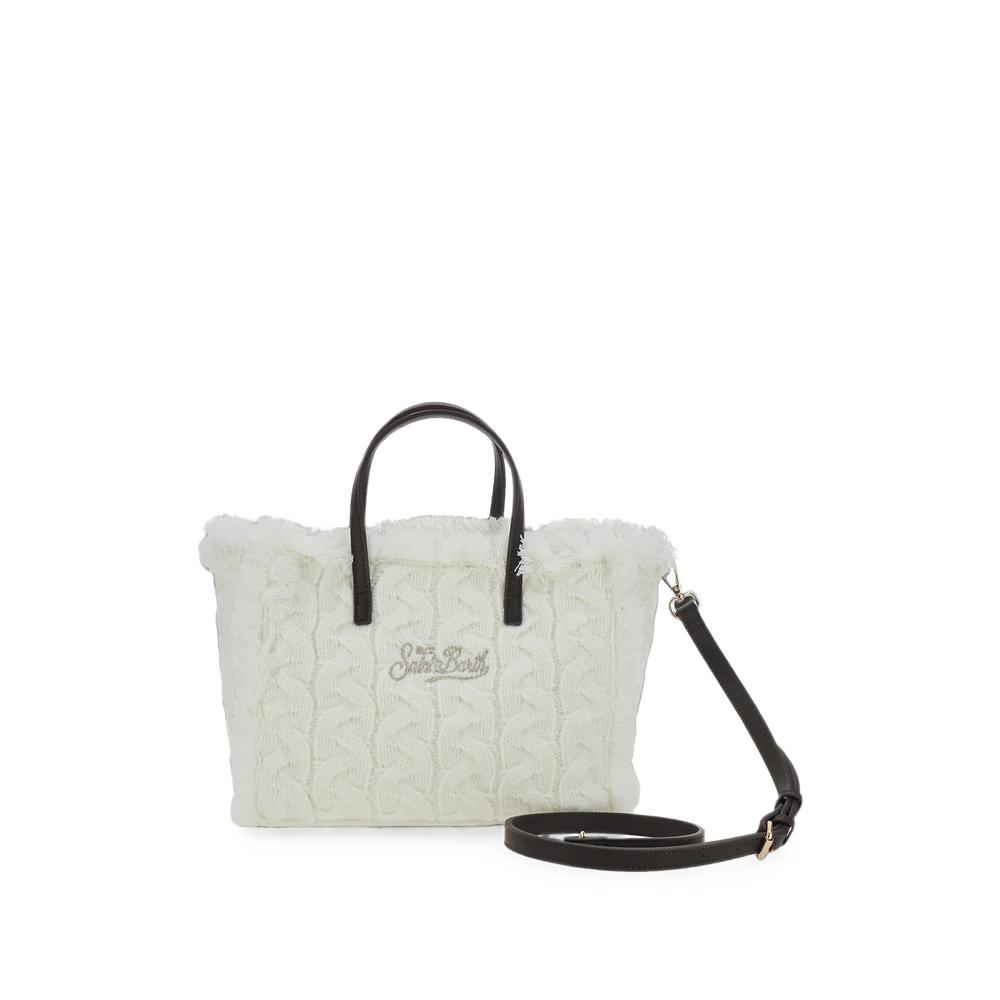cable-knit fringed tote bag 2