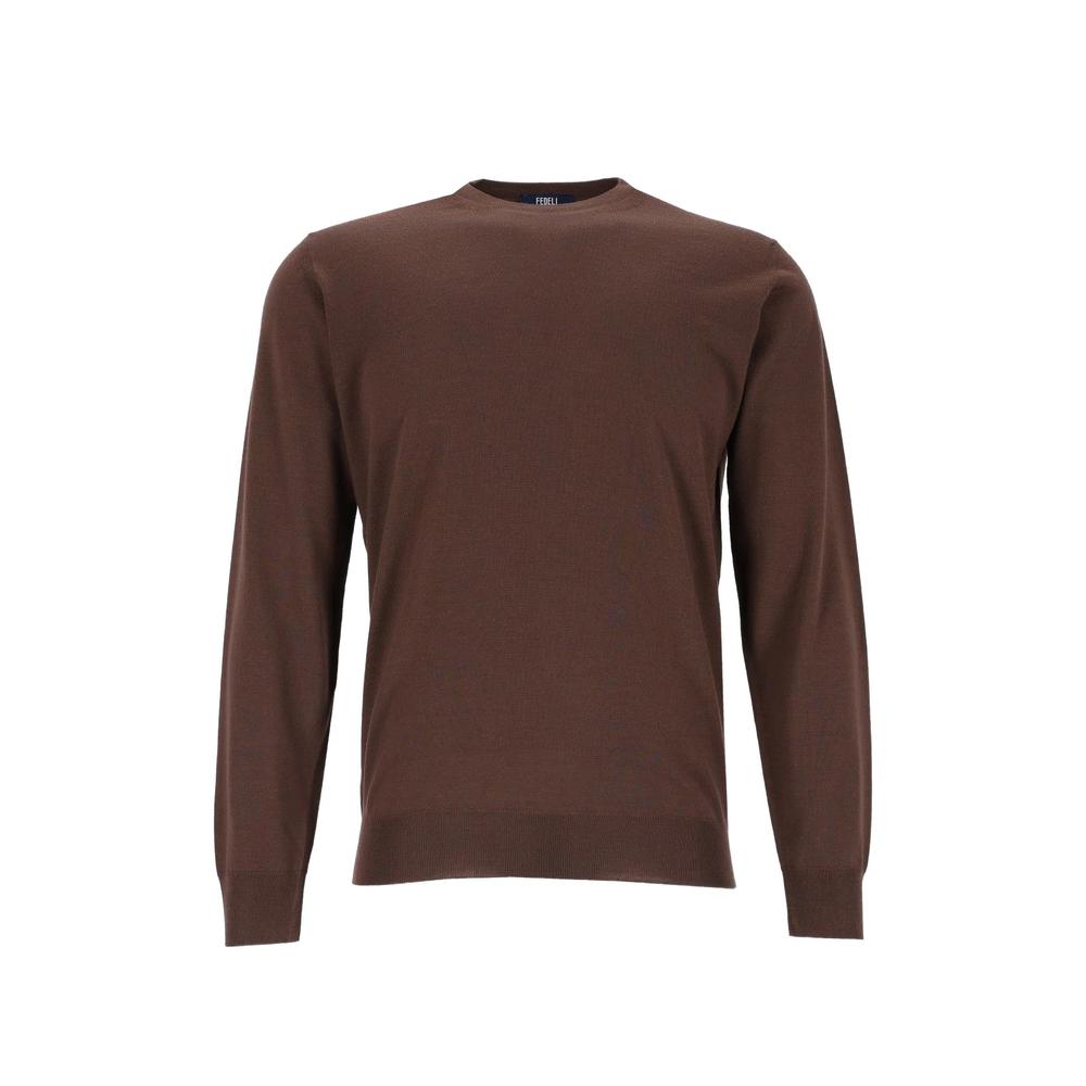 ribbed-trim fine-knit wool sweater 1