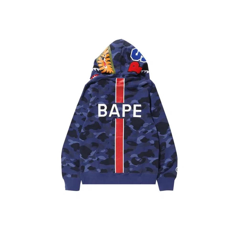 Зип-апы BAPE x PSG Shark Full Zip Hoodie 'Navy' 2