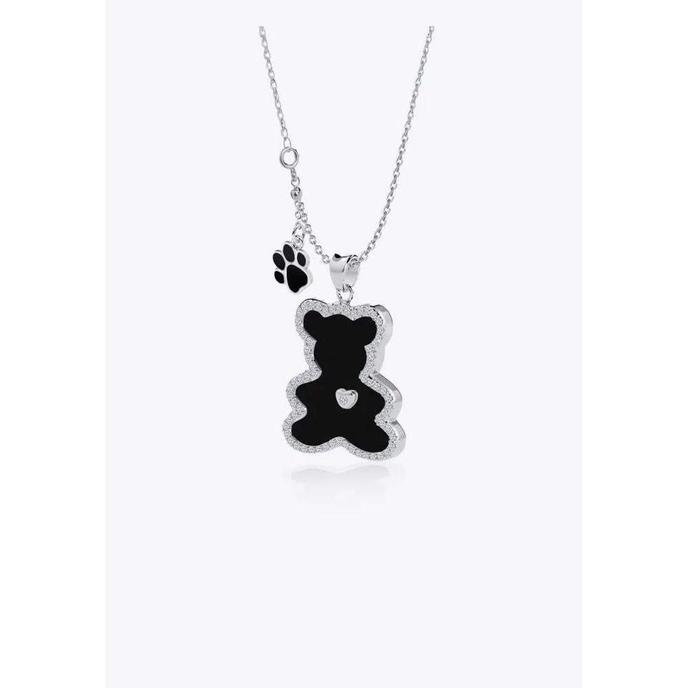 Подвеска Vinstella Luvis Bear – черный оникс с кварцевым бриллиантом 2