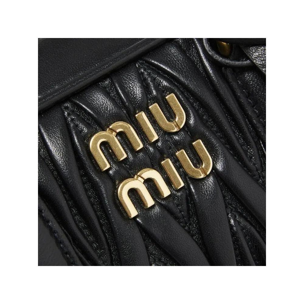 Сумки с ручками Miu Miu Arcadie Matelasse Nappa Bag «Чёрная» 3