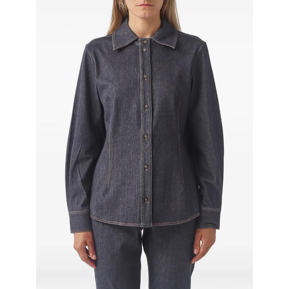 contrast-stitch long-sleeved shirt 1