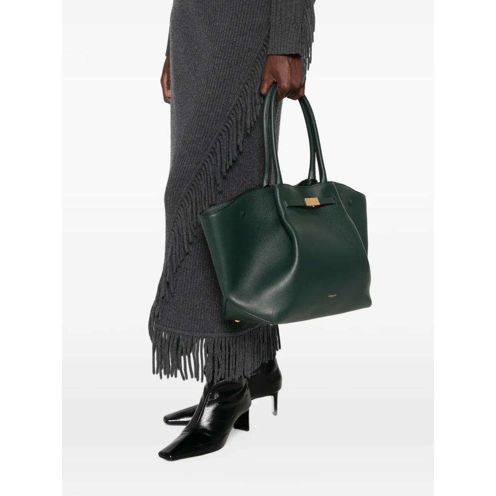 New York grained leather tote bag 2
