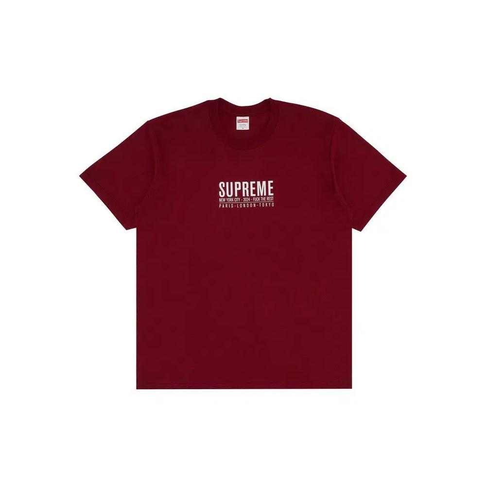 Футболки Supreme Paris Tee 'Cardinal' 1