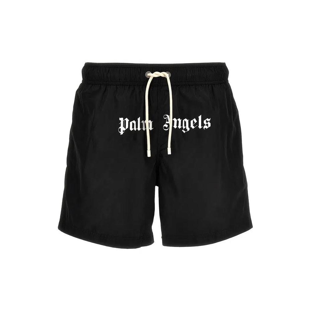 Плавки Palm Angels Classic Logo Swimshorts 'Black/White' 1
