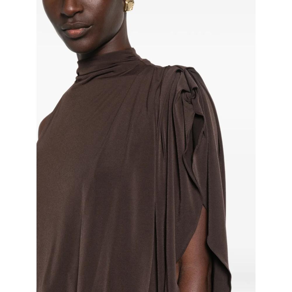 one-shoulder draped maxi dress 5