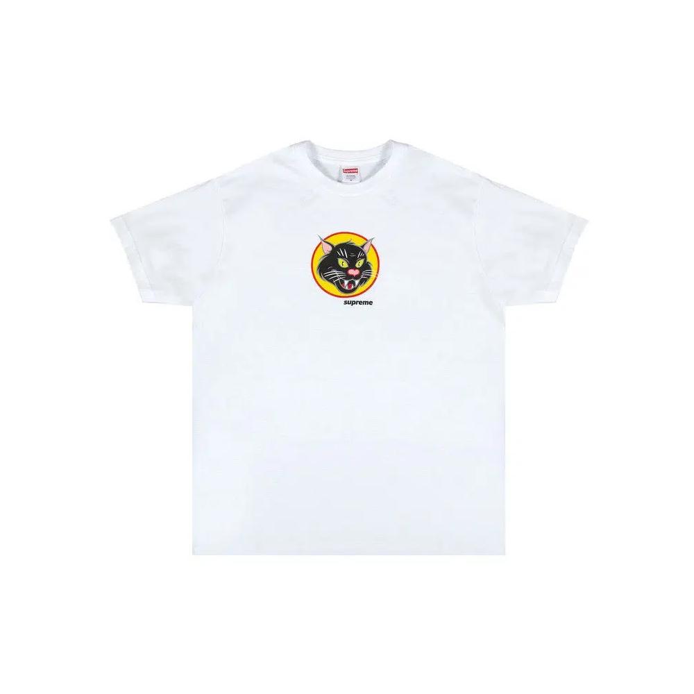 Футболки Supreme Black Cat Tee 'White' 1