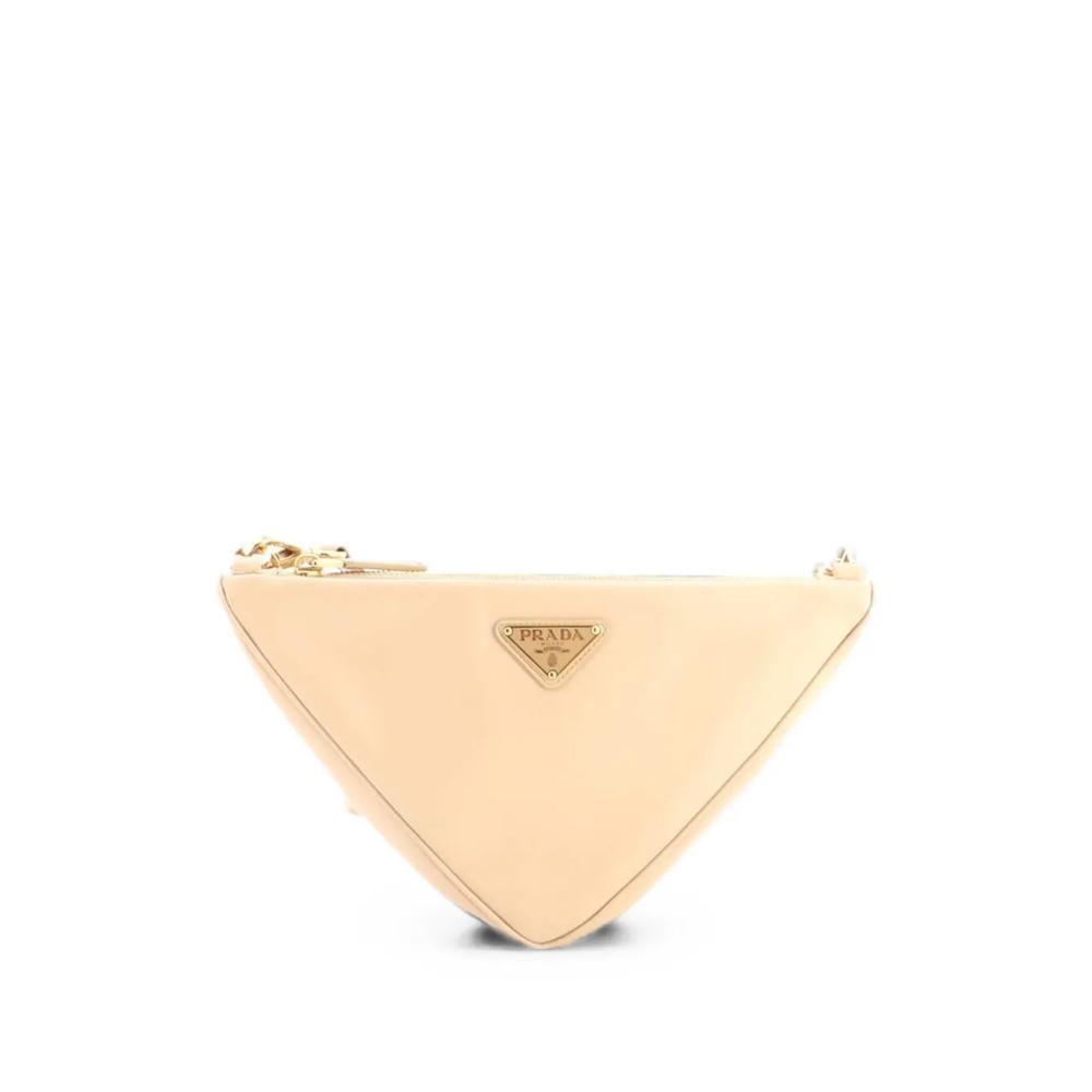 Мини-сумка на плечо Double Symbole Triangle Bag Leather and Jacquard 2